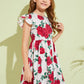 Girls Floral Print Fit and Flare Dress