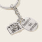 Letter Engraved & Camera Charm Keychain