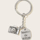 Letter Engraved & Camera Charm Keychain