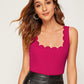 Scallop Trim Solid Tank Top