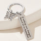 Butterfly & Letter Engraved Charm Keychain