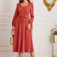 Sweetheart Neck Knot Cuff Self Tie Dress