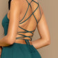 Lace Up Back Solid Dress