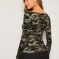 Camo Print Form Fitted Tee