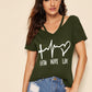 Strappy Neck Mixed Graphic Tee