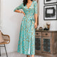 Glamaker Scarf Print Self Belted Wrap Dress