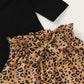Baby Girl Letter Graphic Romper & Allover Leopard Skirt & Headband