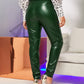 PU Leather Belted Pants
