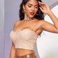 Zip Front Patent Bustier Cami Top