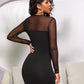 Mesh Shoulder Bodycon Dress