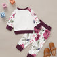 Baby Girl Contrast Panel Floral Sweatshirt With Pants