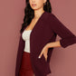 Ruched Detail Sleeve Open Front Blazer