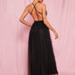 Criss-cross Backless Sequin Cami Tulle Dress