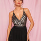 Criss-cross Backless Sequin Cami Tulle Dress