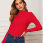 Solid Ribbed Fitted Basic Sweater