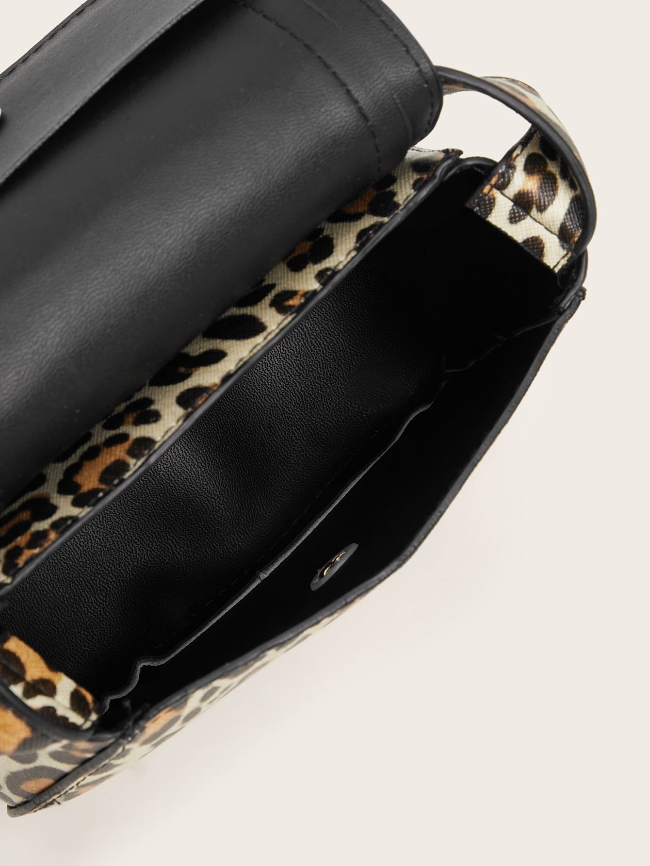Leopard Flap Satchel Bag