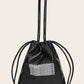 Letter Graphic Satchel Bag With Drawstring