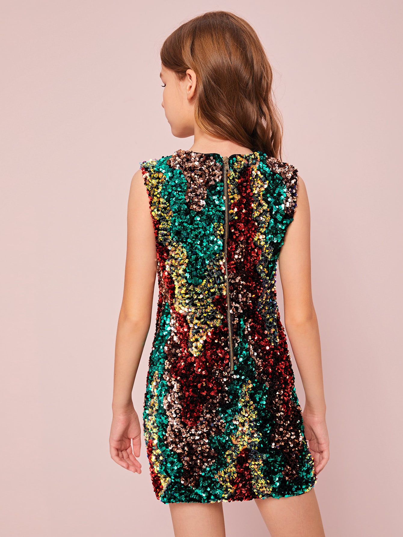 Monsoon rainbow sequin top dress