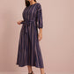 Self Tie Aztec Print A-Line Dress
