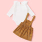 Baby Girl Ruffle Rib-knit Romper With Plaid Corduroy Dress