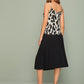 Leopard Print Cami Top & Pleated Skirt