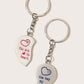 Letter Engraved Heart Charm Keychain