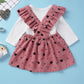 Baby Girl Ruffle Trim Romper & Heart Pinafore Skirt