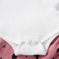 Baby Girl Ruffle Trim Romper & Heart Pinafore Skirt