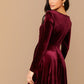 Square Neck Flared Velvet Dress