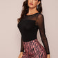Contrast Mesh Slim Fit Tee