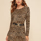 Leopard Print Tee Dress Without Belt