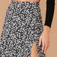 Split Thigh Ditsy Floral Print Skirt
