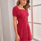 Zip Through Corduroy Fitted Dress