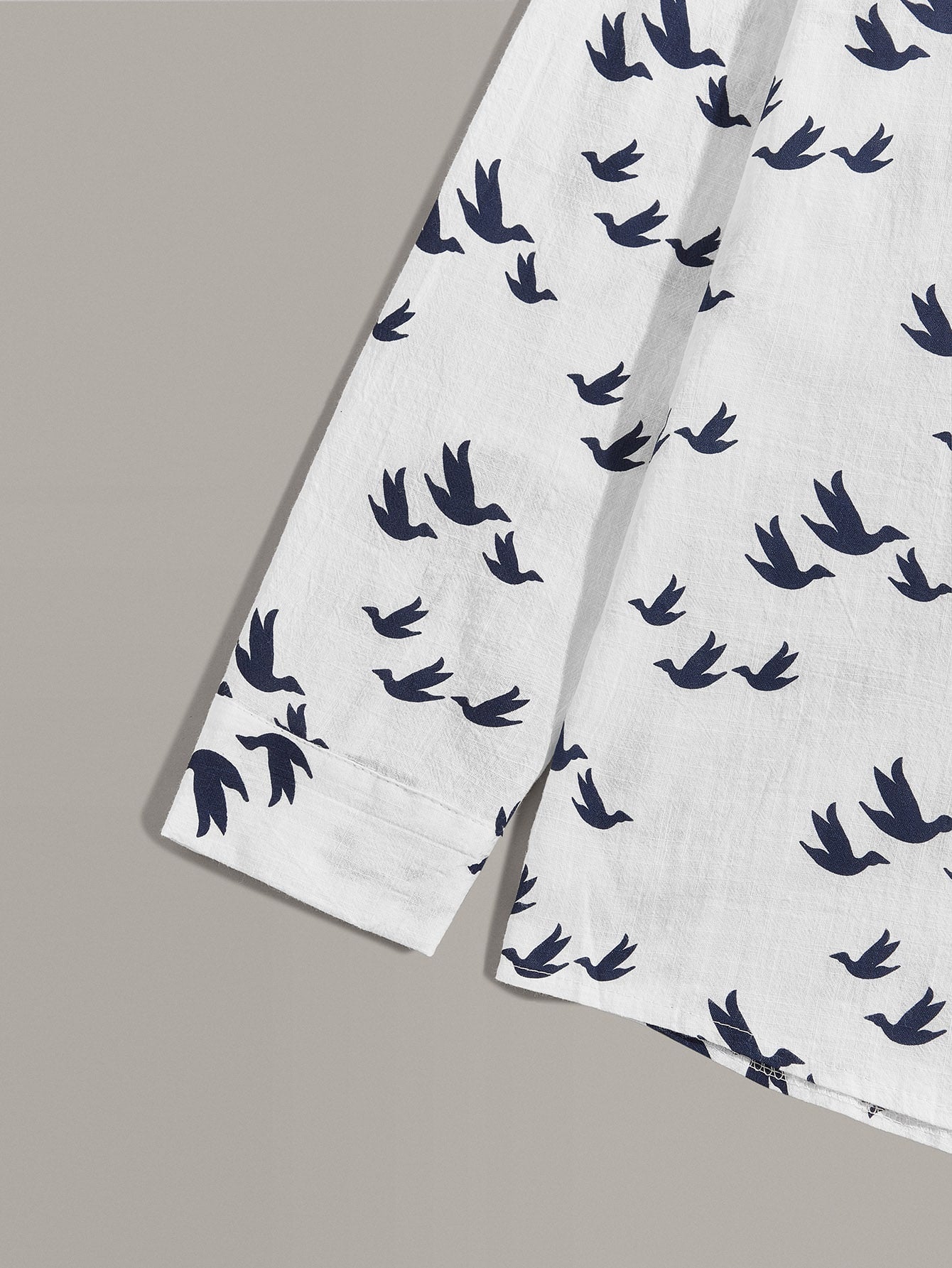 Men Allover Pigeon Print Button UP Shirt