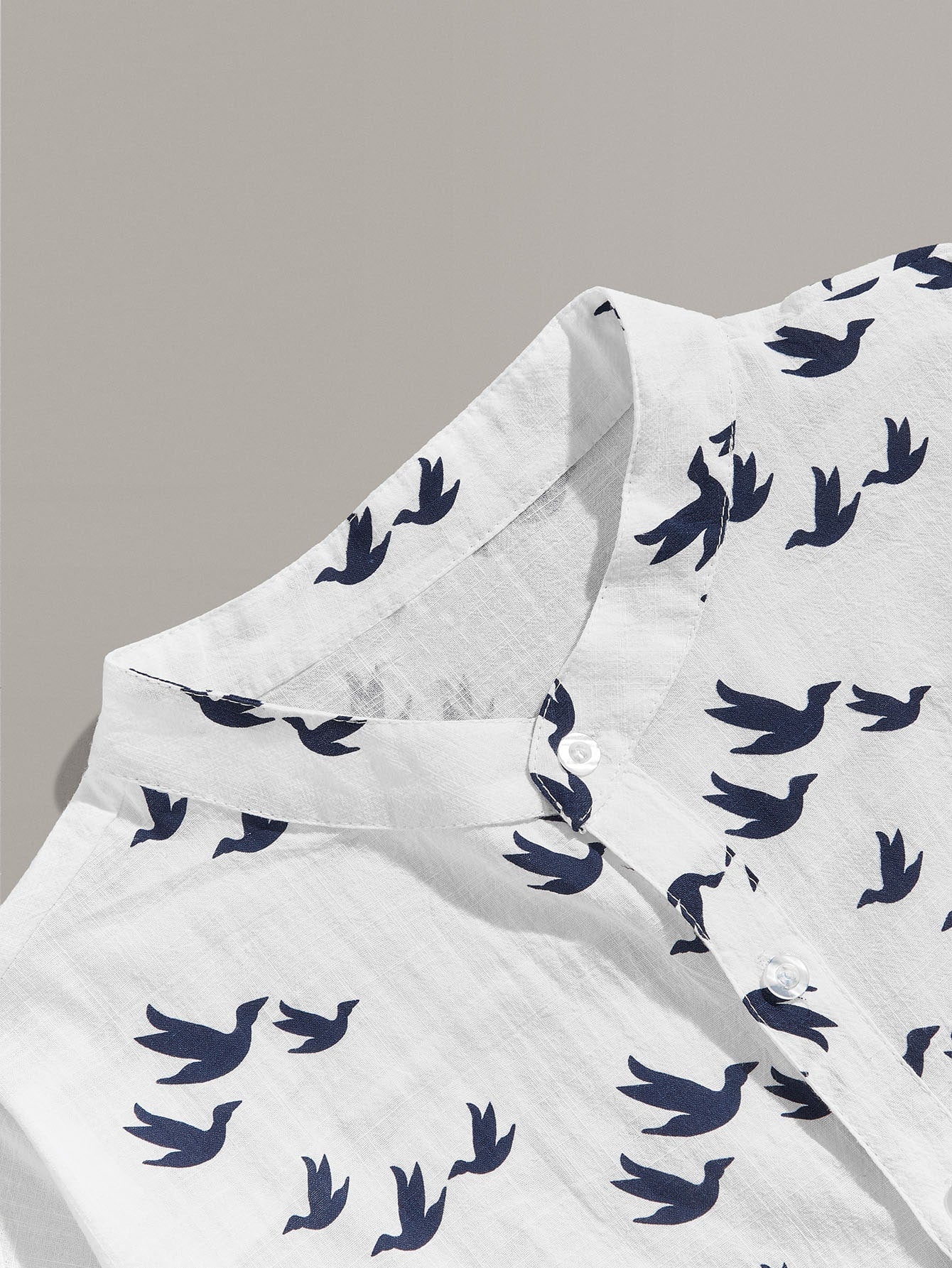 Men Allover Pigeon Print Button UP Shirt