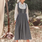Contrast Lace Ruffle Trim Pinafore Dress