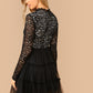 Lace Bodice Layered Mesh Hem Dress
