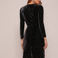Polka Dot Print Self Tie Velvet Wrap Dress