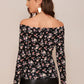 Ditsy Floral Form Fitted Bardot Tee
