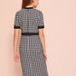 Girls Button Detail Houndstooth Dress