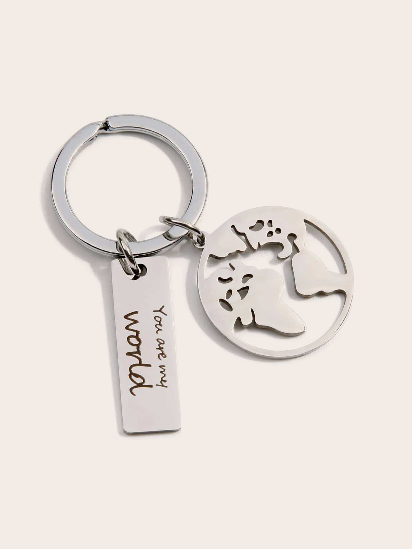 Hollow Out Earth Map Decor Keychain