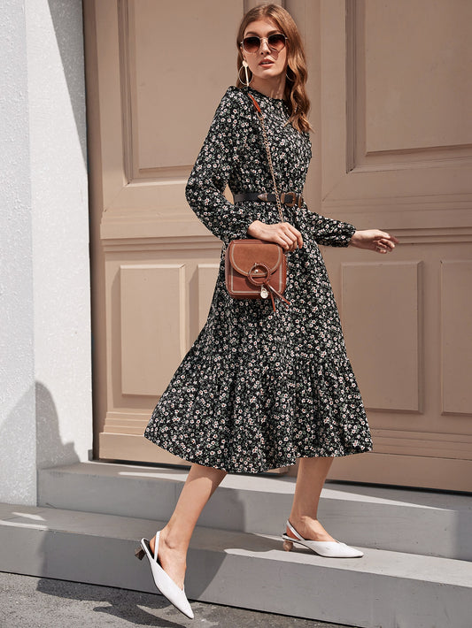 Ditsy Floral Ruffle Hem Dress