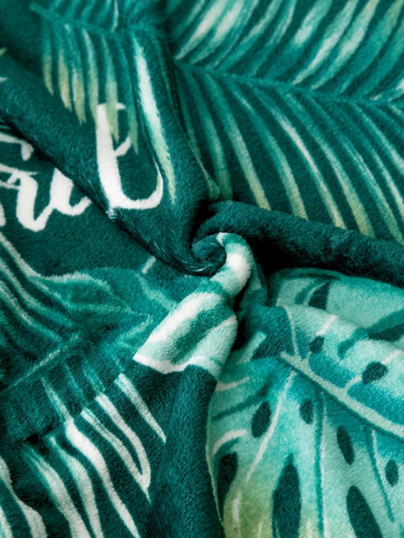 1pc Tropical Leaf Print Blanket
