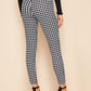 Houndstooth High-Rise Skinny Pants