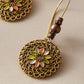 1pair Vintage Hollow Out Round Drop Earrings