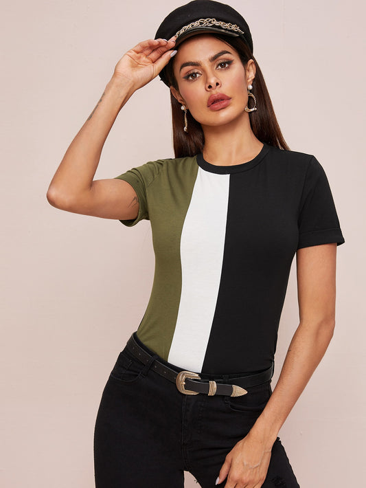 Short Sleeve Colorblock Tee