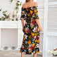 Floral Print Bardot A-line Dress