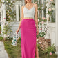 Neon Pink Ruched Detail Maxi Skirt