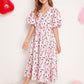 Girls Puff Sleeve Floral Print Dress