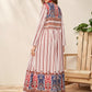 Pearls Button Front Tribal Print Dress Without Bag